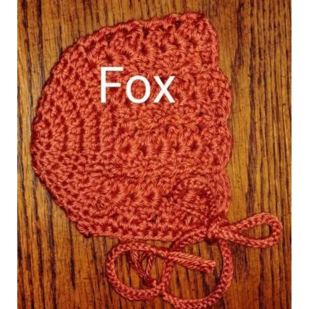 Hat New Leia Allen Handmade Crochet Winter Bonnet Newborn To 3 Months Fox Orange